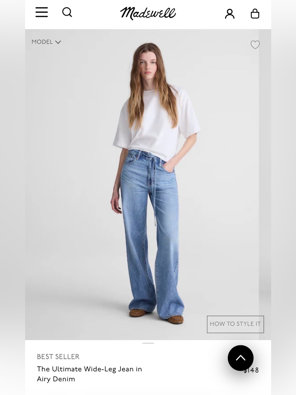 Madewell Ultimate Wide-Leg in Airy Denim